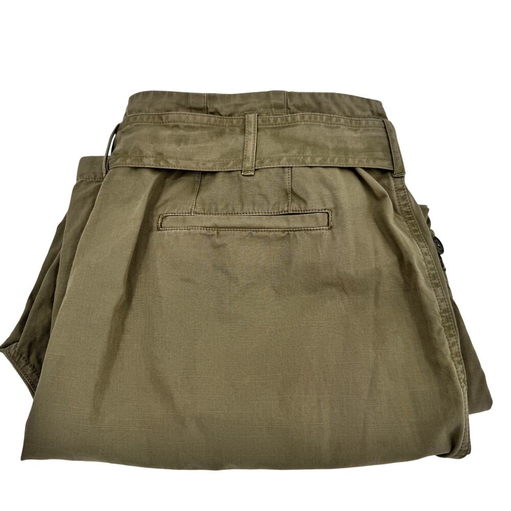 Lauren Ralph Lauren Pants Womens 16 Cropped Twill‎ Cargo Khaki Green Belted